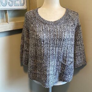 ANTHROPOLOGIE Moth Knit Front Pocket 3/4 Sleeves Bat Wing Sweater